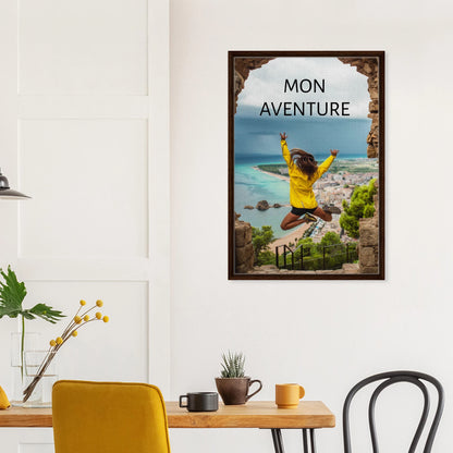 Toile épaisse encadrée avec cadre noir  grand format - cadeau personnalisable avec animation réalité augmentée - décoration murale design salle à manger | Souvenir en Vie