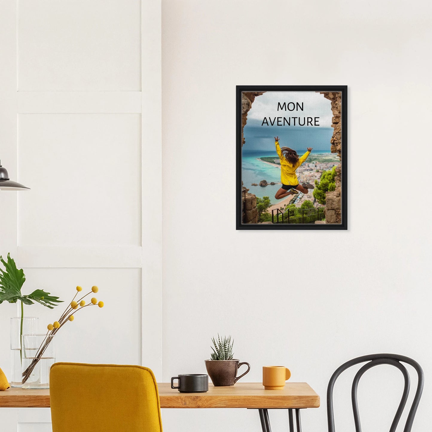 Toile épaisse encadrée avec cadre noir  - cadeau personnalisable avec animation réalité augmentée - décoration | Souvenir en Vie