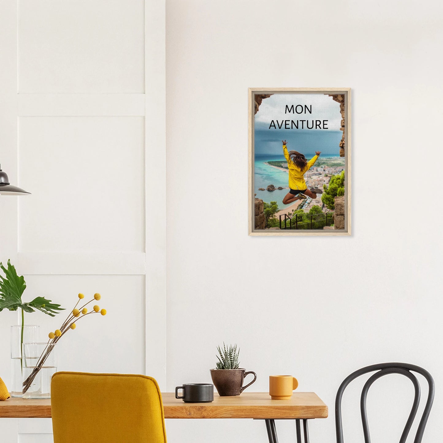Toile épaisse encadrée avec cadre bois - cadeau personnalisable avec animation réalité augmentée - décoration murale moderne | Souvenir en Vie