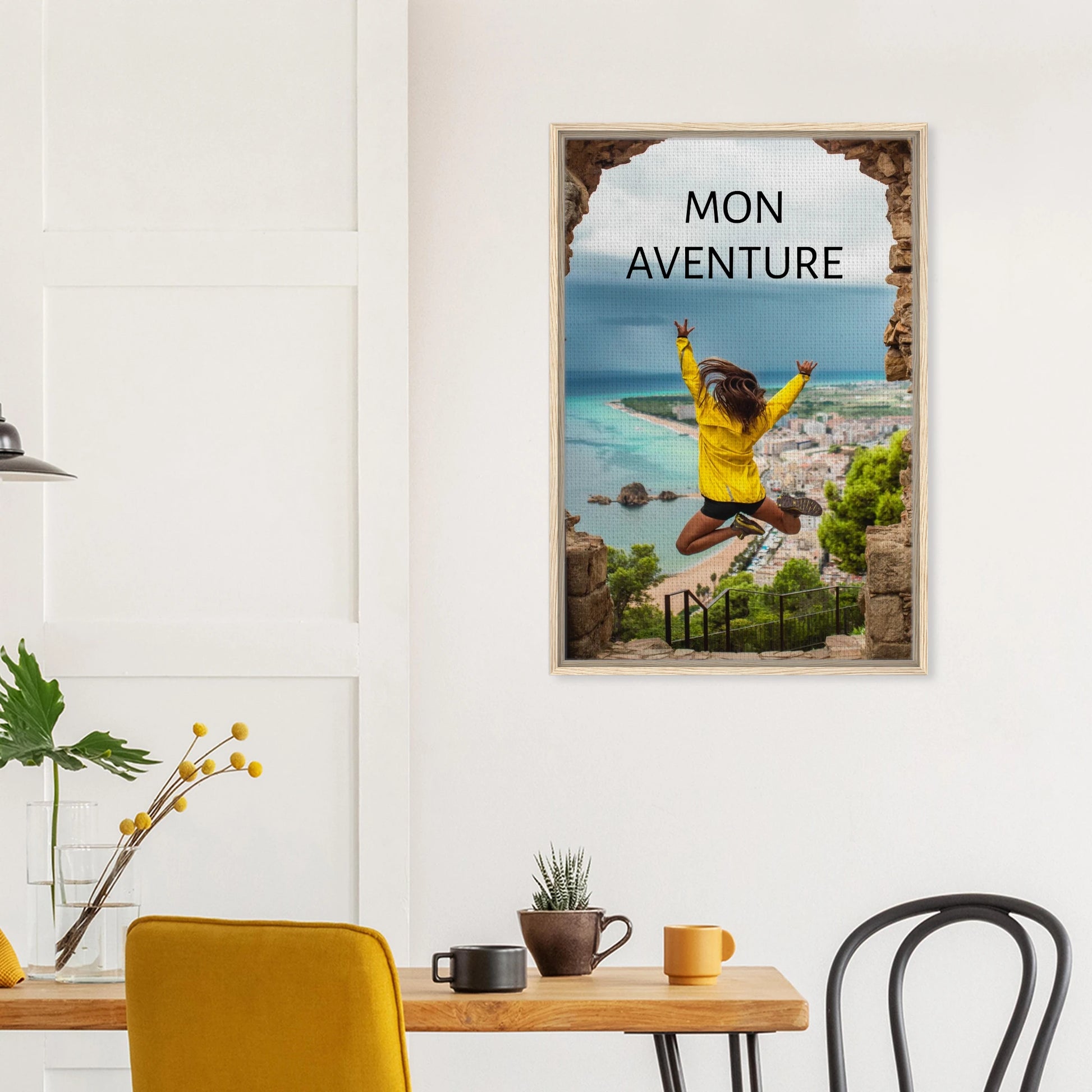 Toile épaisse encadrée avec cadre bois - cadeau personnalisable avec animation réalité augmentée - décoration grand format | Souvenir en Vie