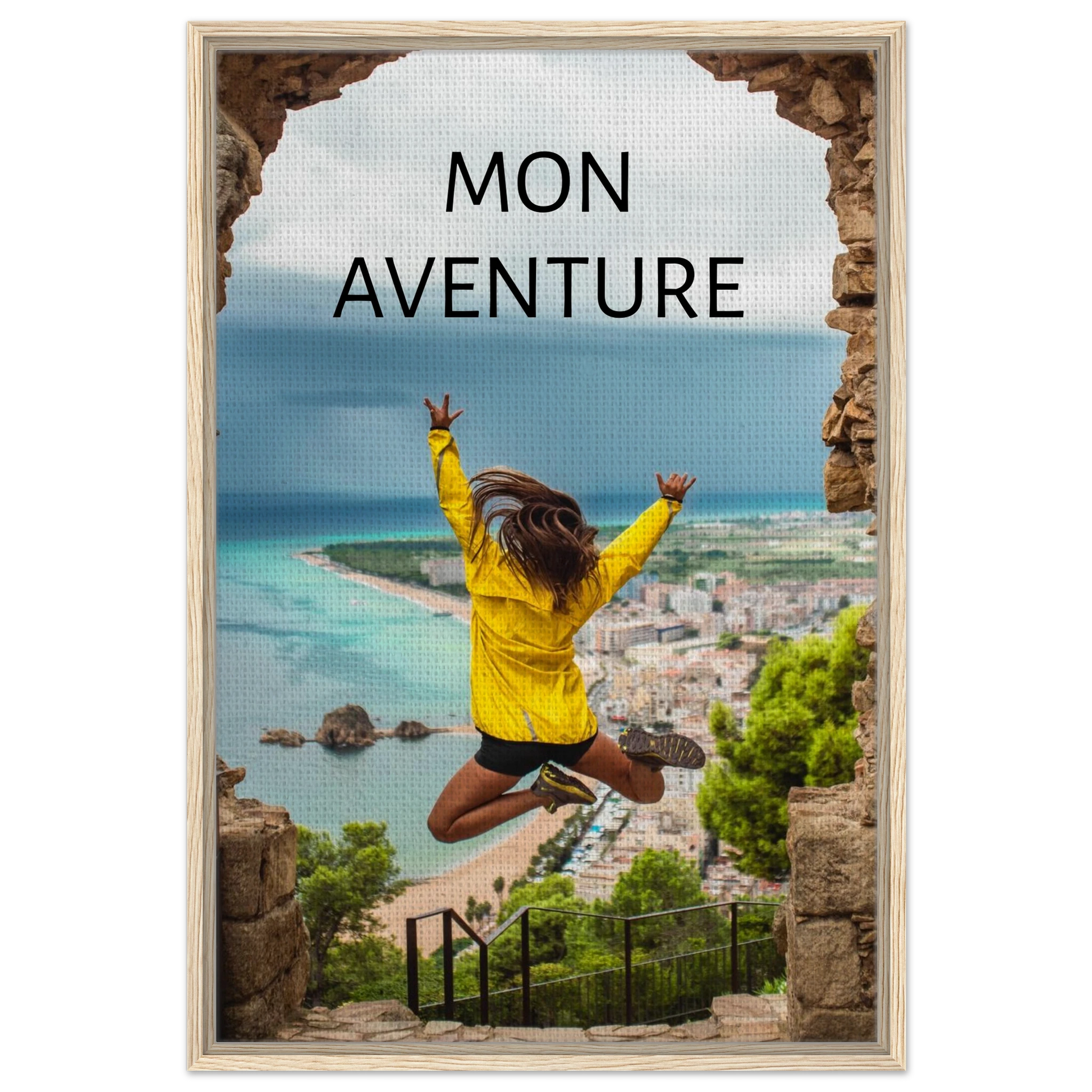 Toile épaisse encadrée avec cadre en bois - cadeau personnalisable avec animation réalité augmentée | Souvenir en Vie