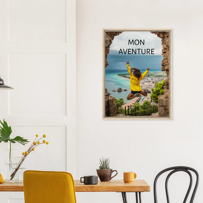 Toile épaisse encadrée avec cadre bois  - cadeau personnalisable avec animation réalité augmentée - décoration murale salle à manger | Souvenir en Vie