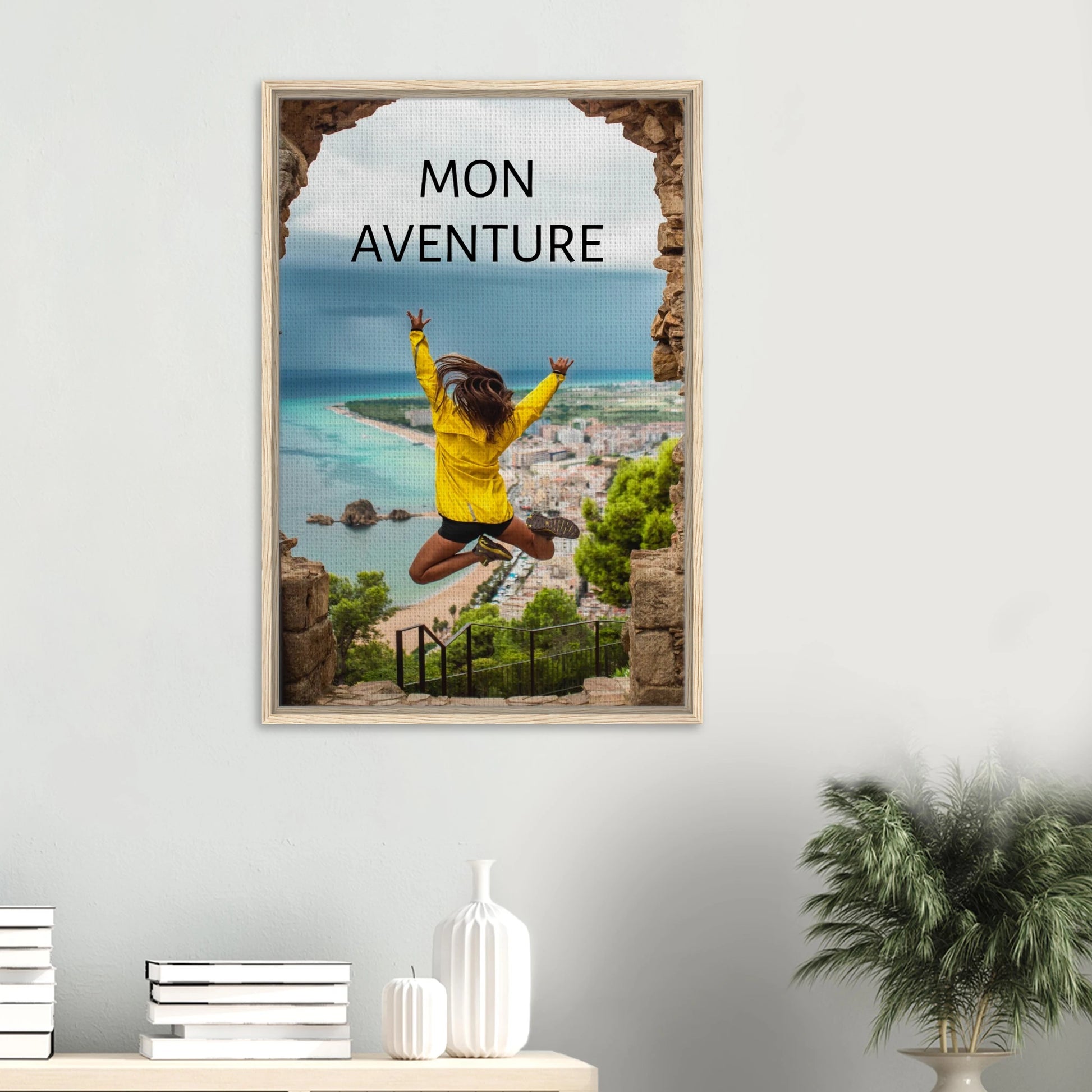 Toile épaisse encadrée avec cadre en bois - cadeau personnalisable avec animation réalité augmentée - décoration murale salon | Souvenir en Vie