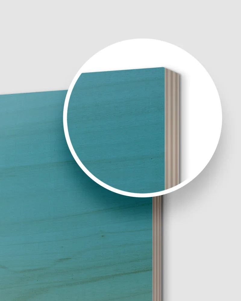 Impression sur bois personnalisable et avec animation réalité augmentée - zoom coin et épaisseur | Souvenir en Vie