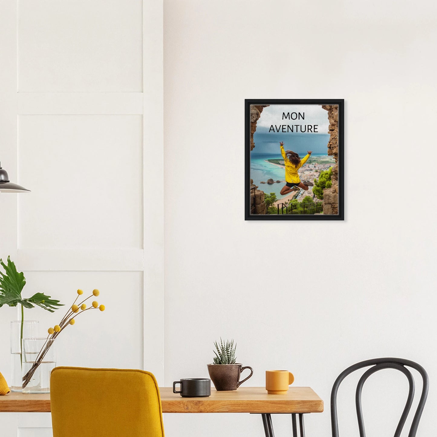 Toile épaisse encadrée avec cadre noir  - cadeau personnalisable avec animation réalité augmentée - décoration murale | Souvenir en Vie