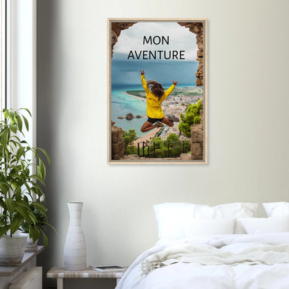 Toile épaisse encadrée avec cadre en bois - cadeau personnalisable avec animation réalité augmentée - décoration murale chambre | Souvenir en Vie