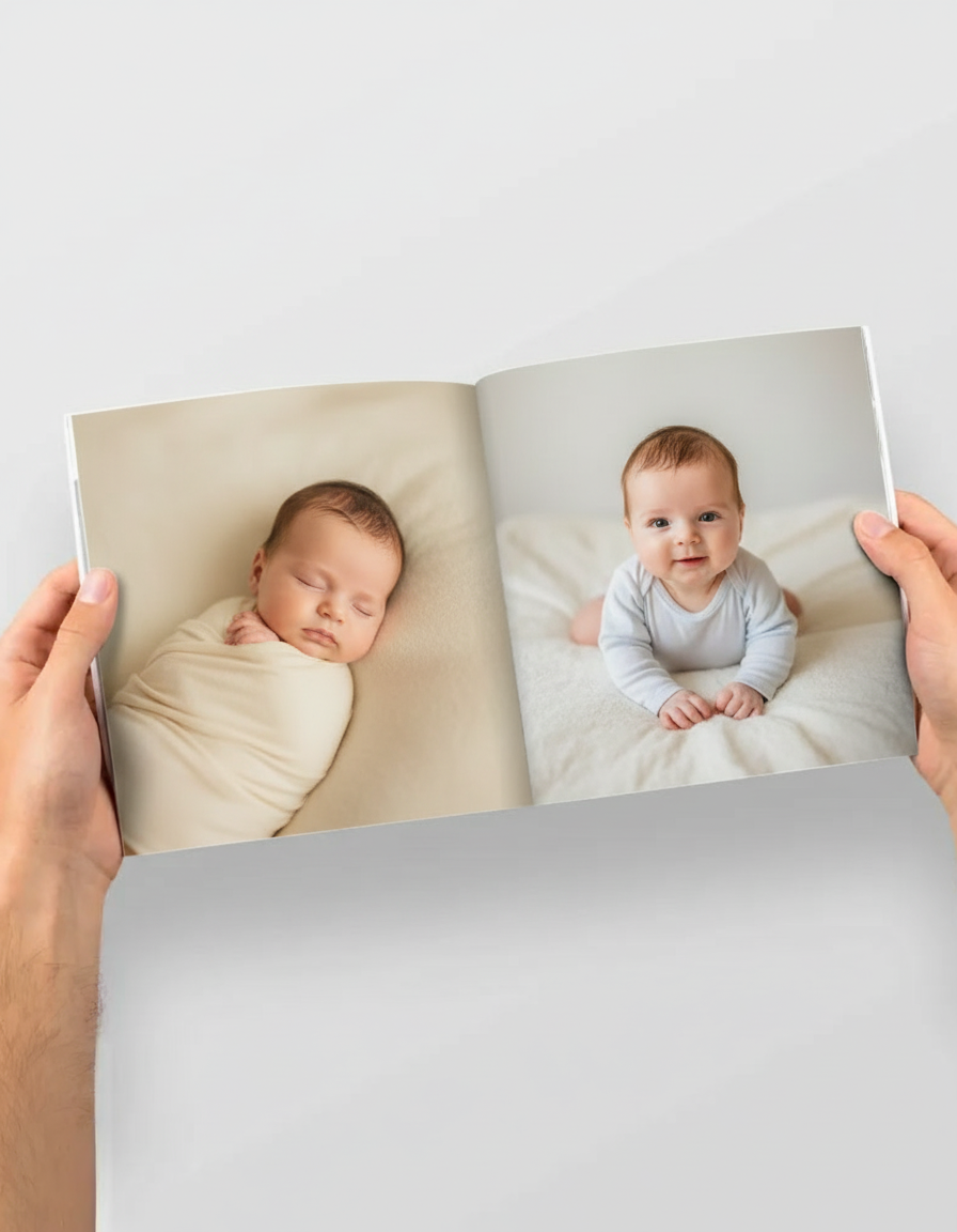 Illustration album photo personnalisable à offrir - Format carré 20x20cm - Vue album ouvert | Souvenir en Vie