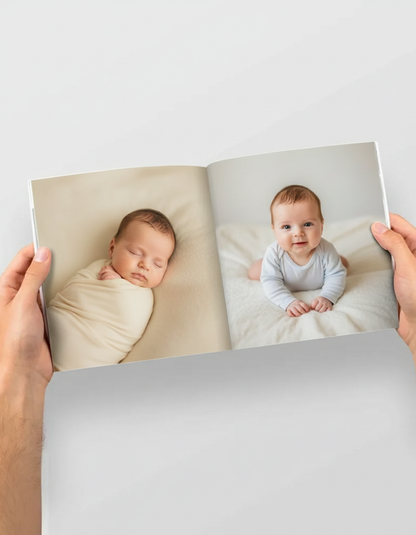 Illustration album photo personnalisable à offrir - Format carré 20x20cm - Vue album ouvert | Souvenir en Vie