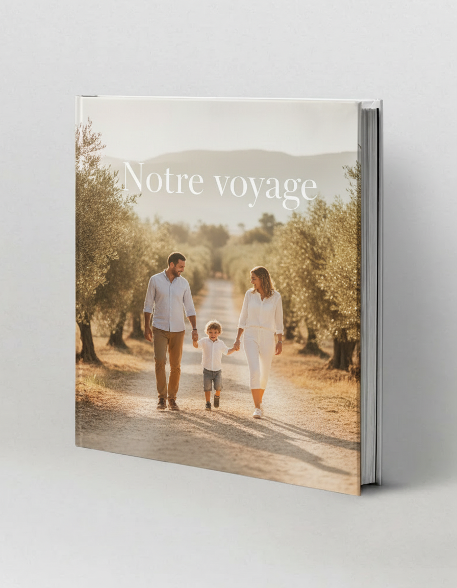 Illustration album photo personnalisable à offrir - Format carré 28x28cm - Vue de face | Souvenir en Vie