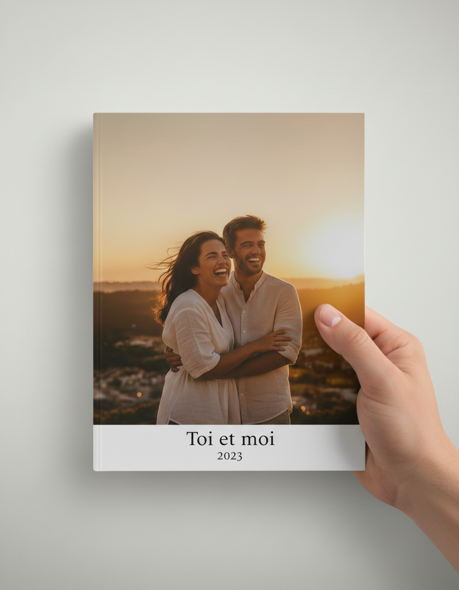 Illustration album photo personnalisable à offrir - Format carré 21x28 cm | Souvenir en Vie