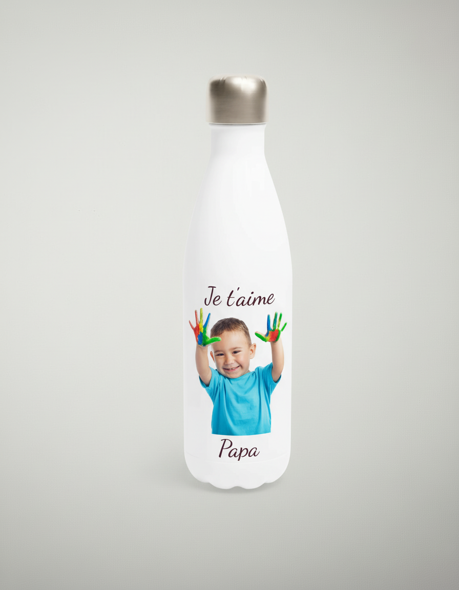 Gourde isotherme blanche en acier inoxydable 483 ml