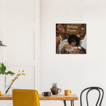 Impression sur bois personnalisable et avec animation réalité augmentée -décoration salle à manger - format carré | Souvenir en Vie