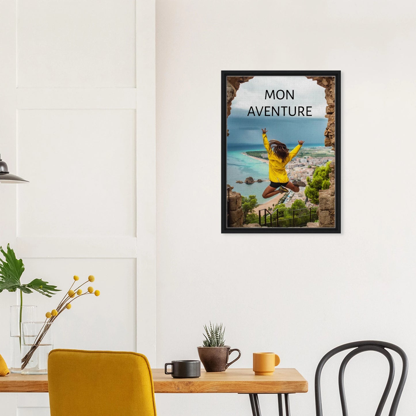 Toile épaisse encadrée avec cadre noir  - cadeau personnalisable avec animation réalité augmentée - décoration maison moderne | Souvenir en Vie