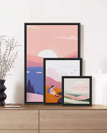 Illustration des formats des toiles avec cadre noir | Souvenir en Vie