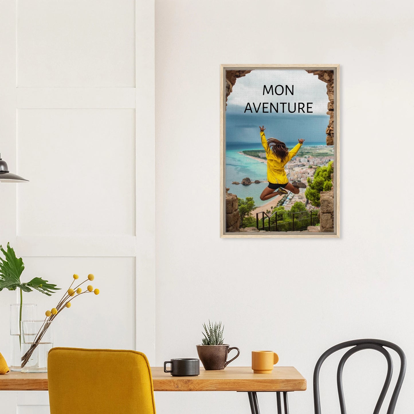 Toile épaisse encadrée avec cadre bois - cadeau personnalisable avec animation réalité augmentée - décoration murale salon | Souvenir en Vie