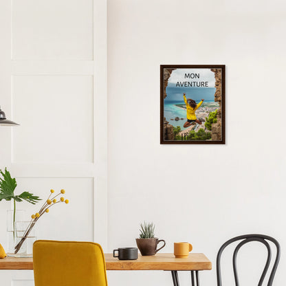 Toile épaisse encadrée avec cadre noir  format moyen - cadeau personnalisable avec animation réalité augmentée - décoration murale salle à manger | Souvenir en Vie