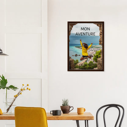 Toile épaisse encadrée avec cadre noir  - cadeau personnalisable avec animation réalité augmentée - décoration murale salle à manger | Souvenir en Vie
